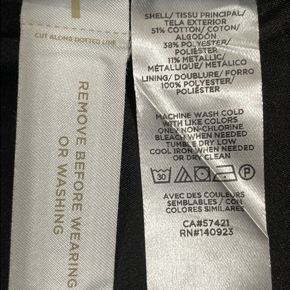 LOFT Metallic Shimmer Jacquard Floral Embossed Black Skirt 4 - Picture 10 of 14